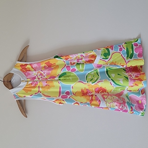 Allie Burke Dresses & Skirts - Allie Burke Floral Print Flounce 1/4 Zip Golf Dress Short Size SMALL